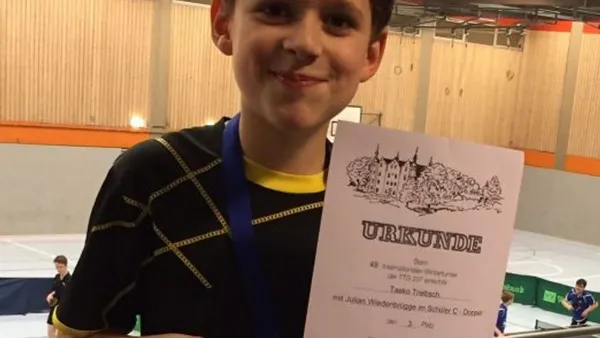 Taako Triebsch wird 3. im C-Schüler Doppel